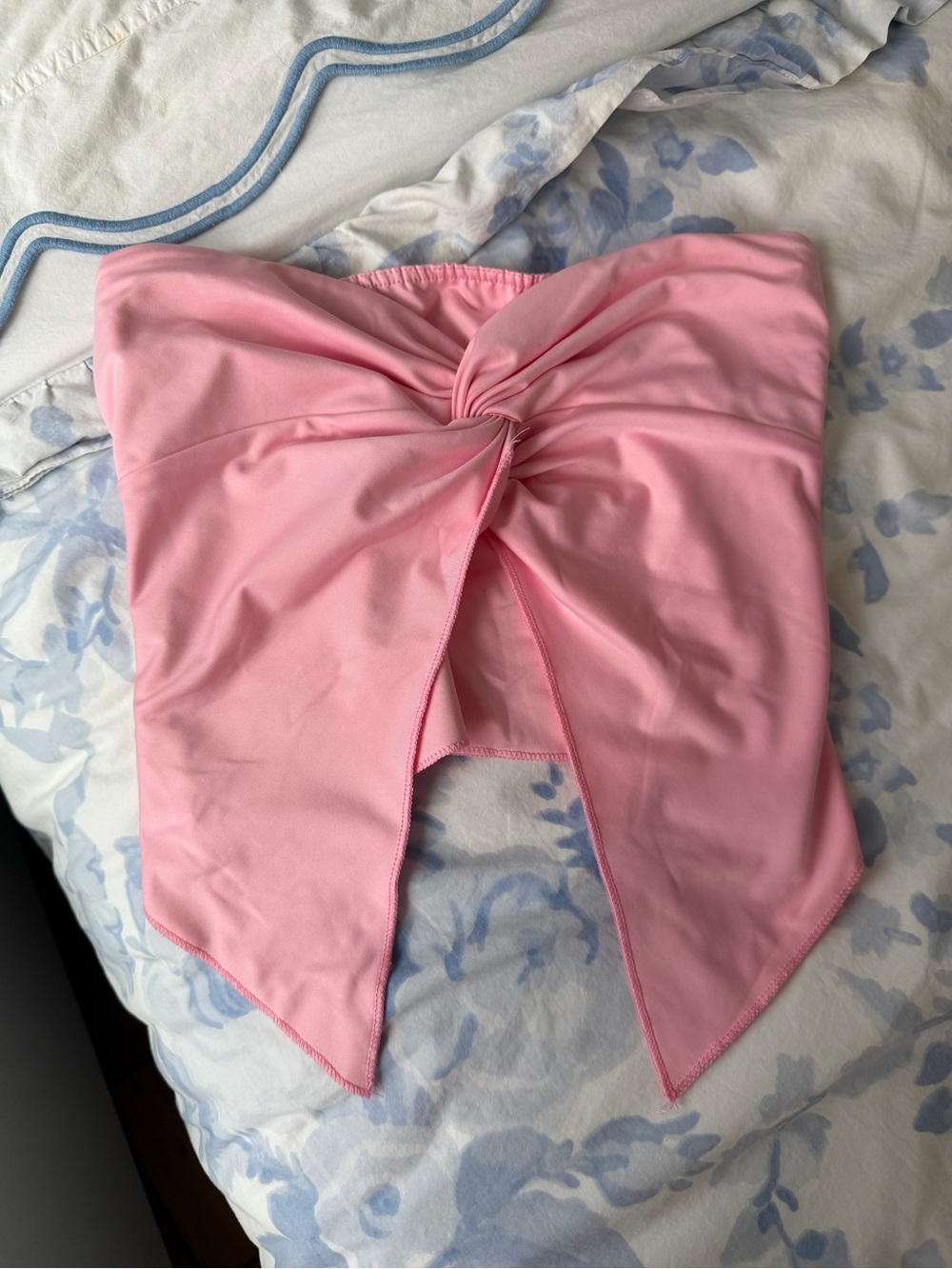 Strapless Pink Twist Front Top